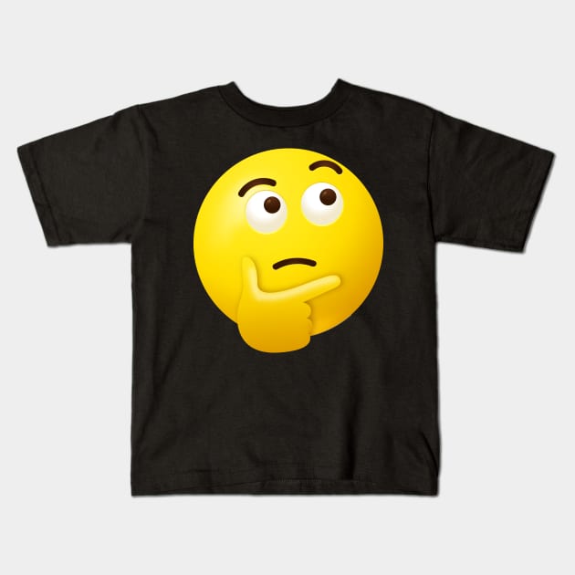 Thinking face emoji Kids T-Shirt by Vilmos Varga